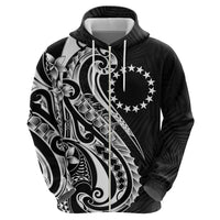 Kia Orana Cook Islands Zip Hoodie Kerekere Plumeria Tropical Waves LT7 - Polynesian Pride