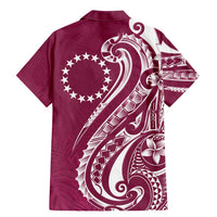 Kia Orana Cook Islands Family Matching Mermaid Dress and Hawaiian Shirt Maroon Plumeria Tropical Waves LT7 - Polynesian Pride