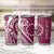 Kia Orana Cook Islands Tumbler Cup Maroon Plumeria Tropical Waves - Polynesian Pride