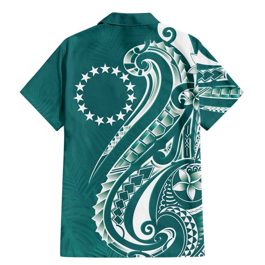 Kia Orana Cook Islands Family Matching Mermaid Dress and Hawaiian Shirt Teal Plumeria Tropical Waves LT7 - Polynesian Pride