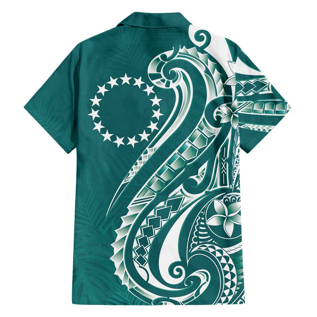 Kia Orana Cook Islands Family Matching Summer Maxi Dress and Hawaiian Shirt Teal Plumeria Tropical Waves LT7 - Polynesian Pride