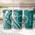 Kia Orana Cook Islands Tumbler Cup Teal Plumeria Tropical Waves - Polynesian Pride