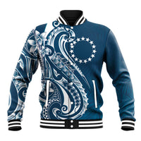 Kia Orana Cook Islands Baseball Jacket Auika Plumeria Tropical Waves - Polynesian Pride