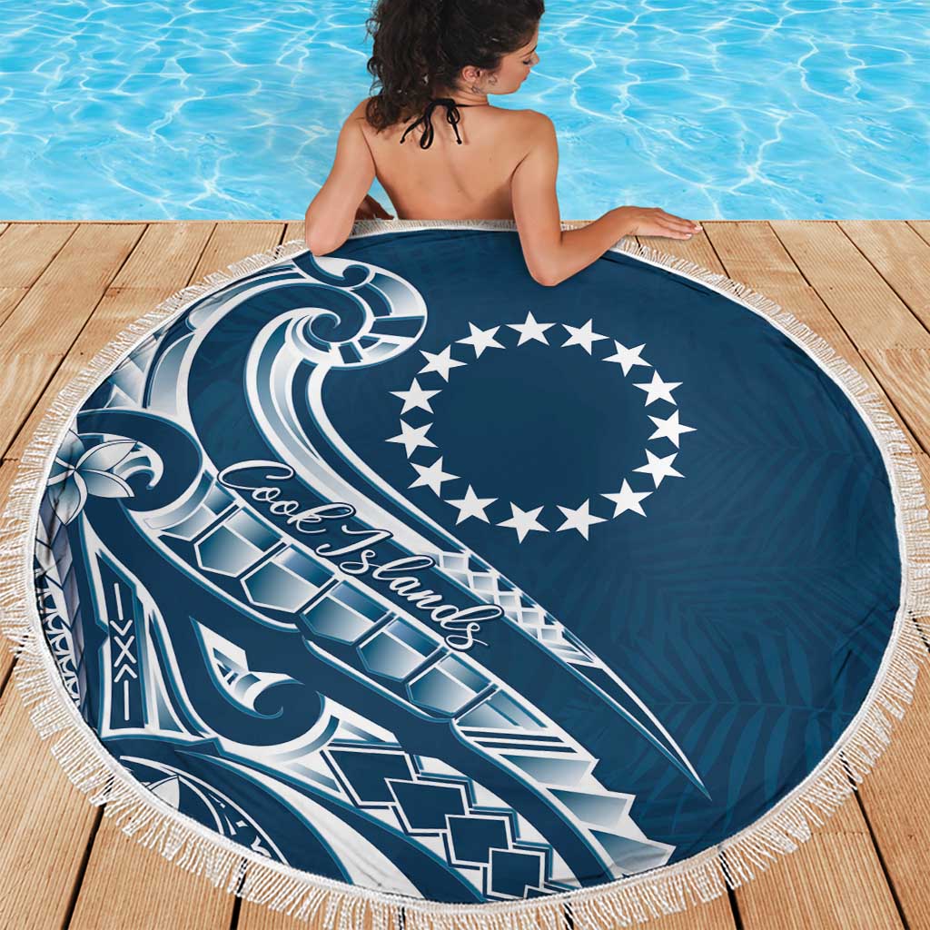 Kia Orana Cook Islands Beach Blanket Auika Plumeria Tropical Waves - Polynesian Pride