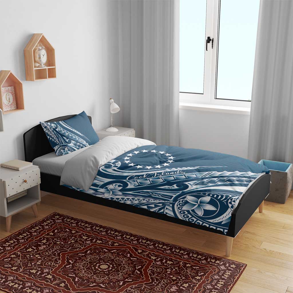 Kia Orana Cook Islands Bedding Set Auika Plumeria Tropical Waves - Polynesian Pride
