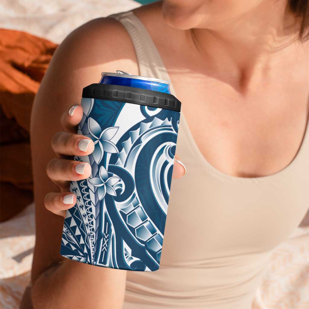 Kia Orana Cook Islands 4 in 1 Can Cooler Tumbler Auika Plumeria Tropical Waves LT7 - Polynesian Pride