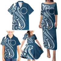 Kia Orana Cook Islands Family Matching Puletasi and Hawaiian Shirt Auika Plumeria Tropical Waves LT7 - Polynesian Pride