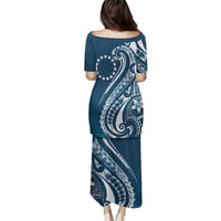 Kia Orana Cook Islands Family Matching Puletasi and Hawaiian Shirt Auika Plumeria Tropical Waves LT7 - Polynesian Pride
