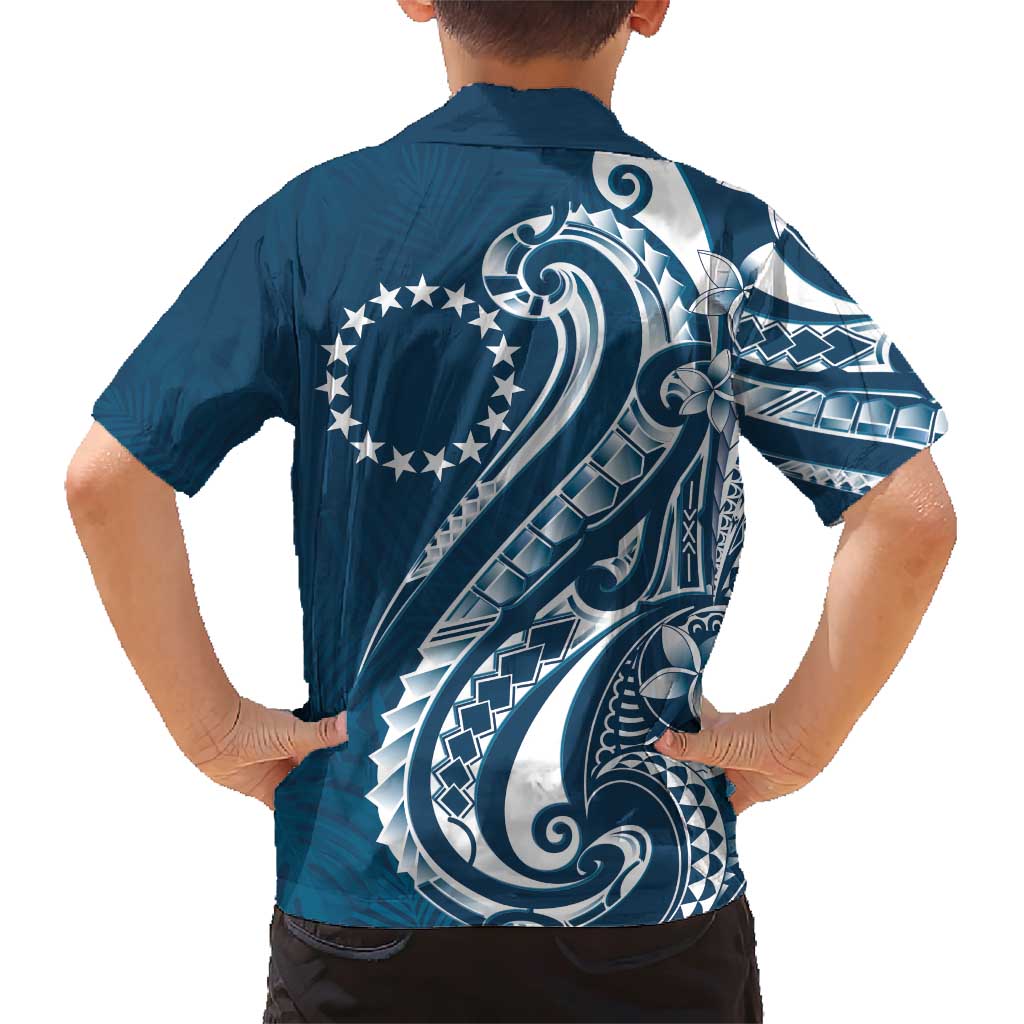Kia Orana Cook Islands Family Matching Short Sleeve Bodycon Dress and Hawaiian Shirt Auika Plumeria Tropical Waves LT7 - Polynesian Pride