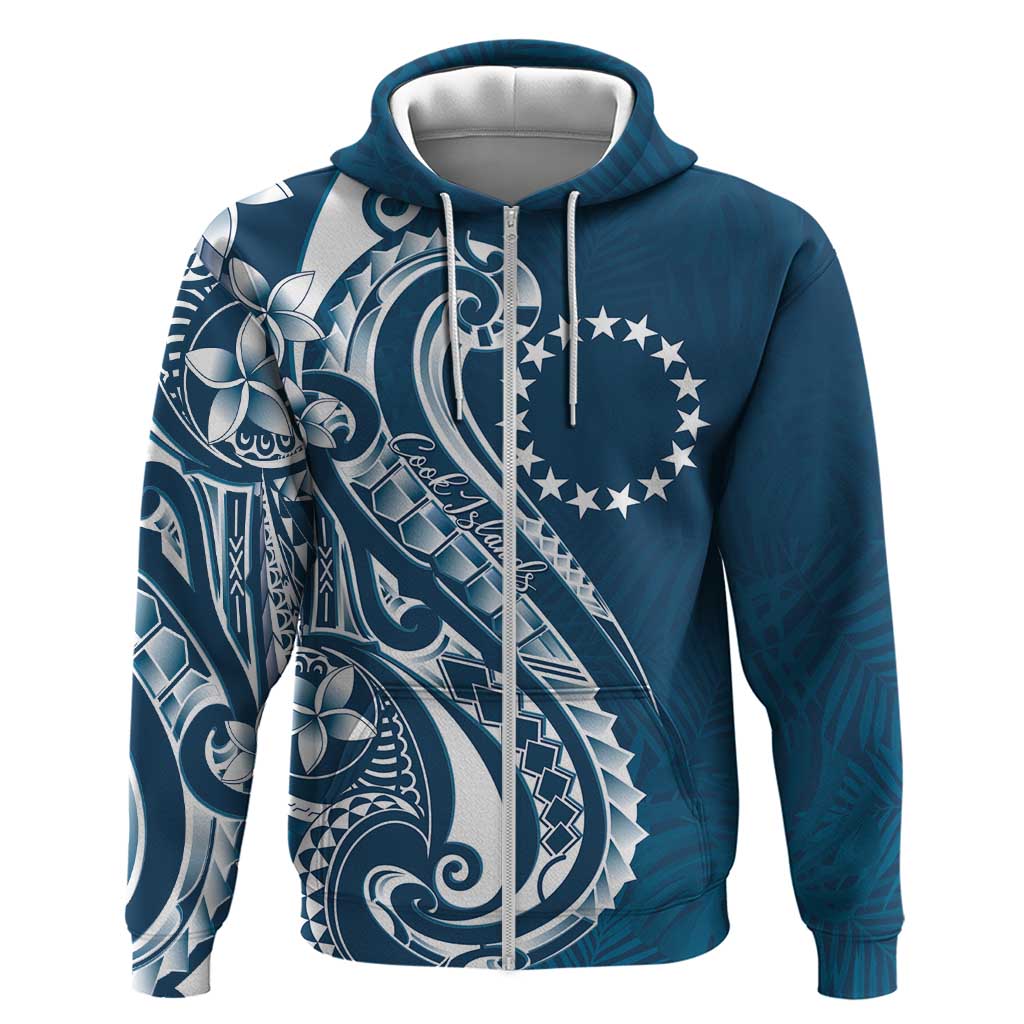 Kia Orana Cook Islands Hoodie Auika Plumeria Tropical Waves - Polynesian Pride