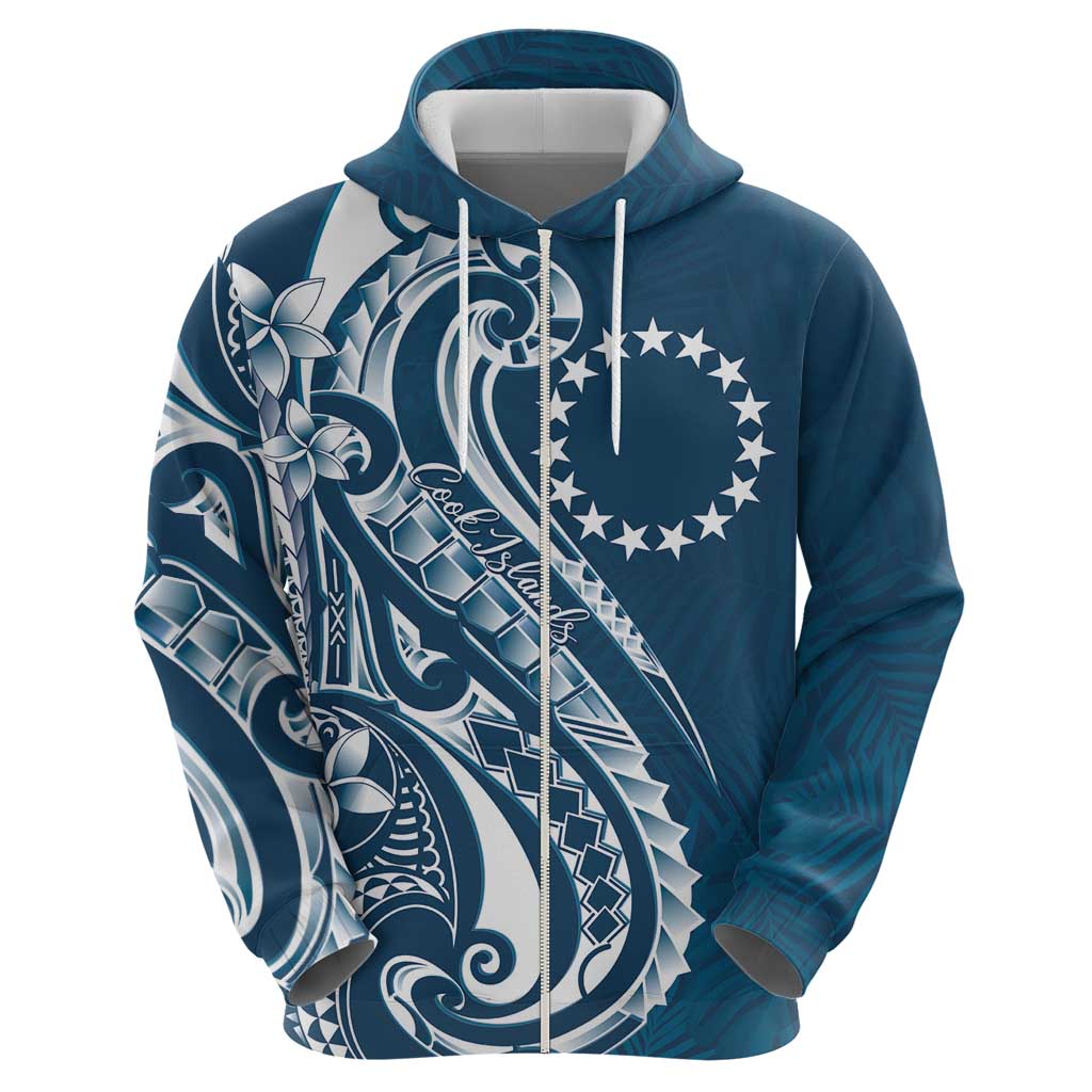 Kia Orana Cook Islands Hoodie Auika Plumeria Tropical Waves - Polynesian Pride