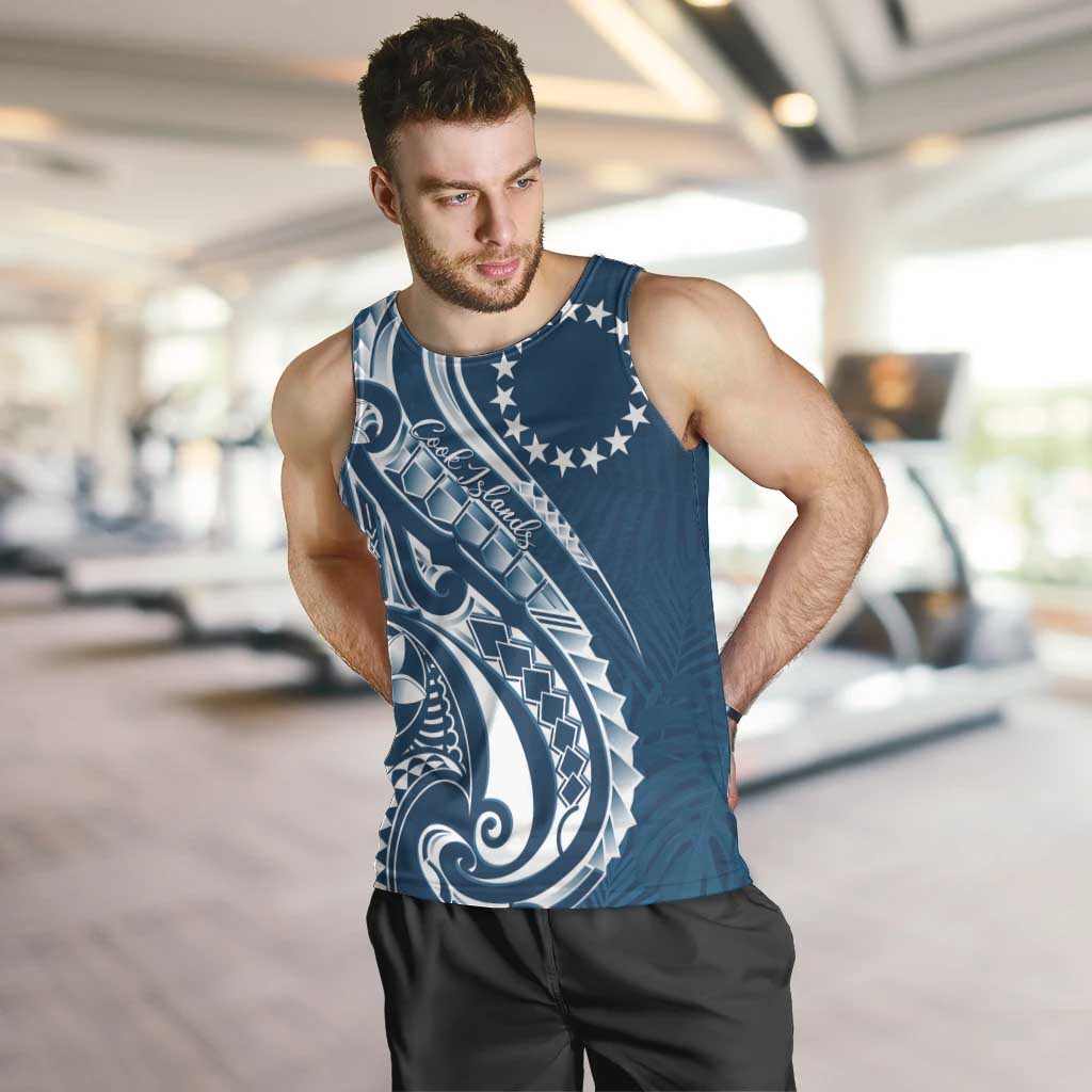 Kia Orana Cook Islands Men Tank Top Auika Plumeria Tropical Waves - Polynesian Pride