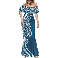 Kia Orana Cook Islands Mermaid Dress Auika Plumeria Tropical Waves LT7 - Polynesian Pride