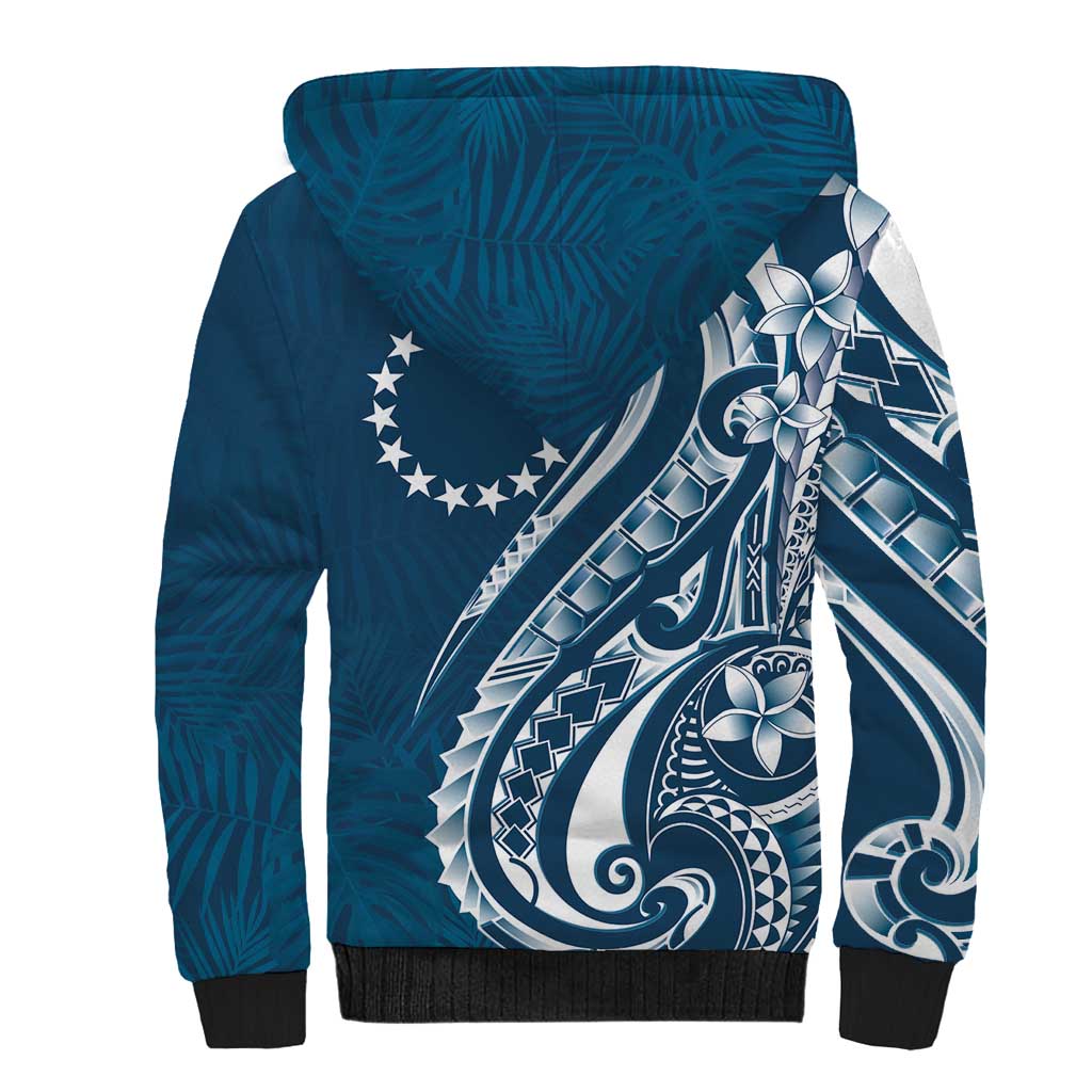 Kia Orana Cook Islands Sherpa Hoodie Auika Plumeria Tropical Waves LT7 - Polynesian Pride
