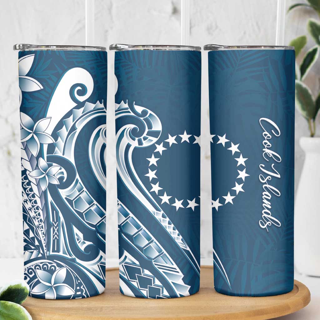 Kia Orana Cook Islands Skinny Tumbler Auika Plumeria Tropical Waves LT7 - Polynesian Pride