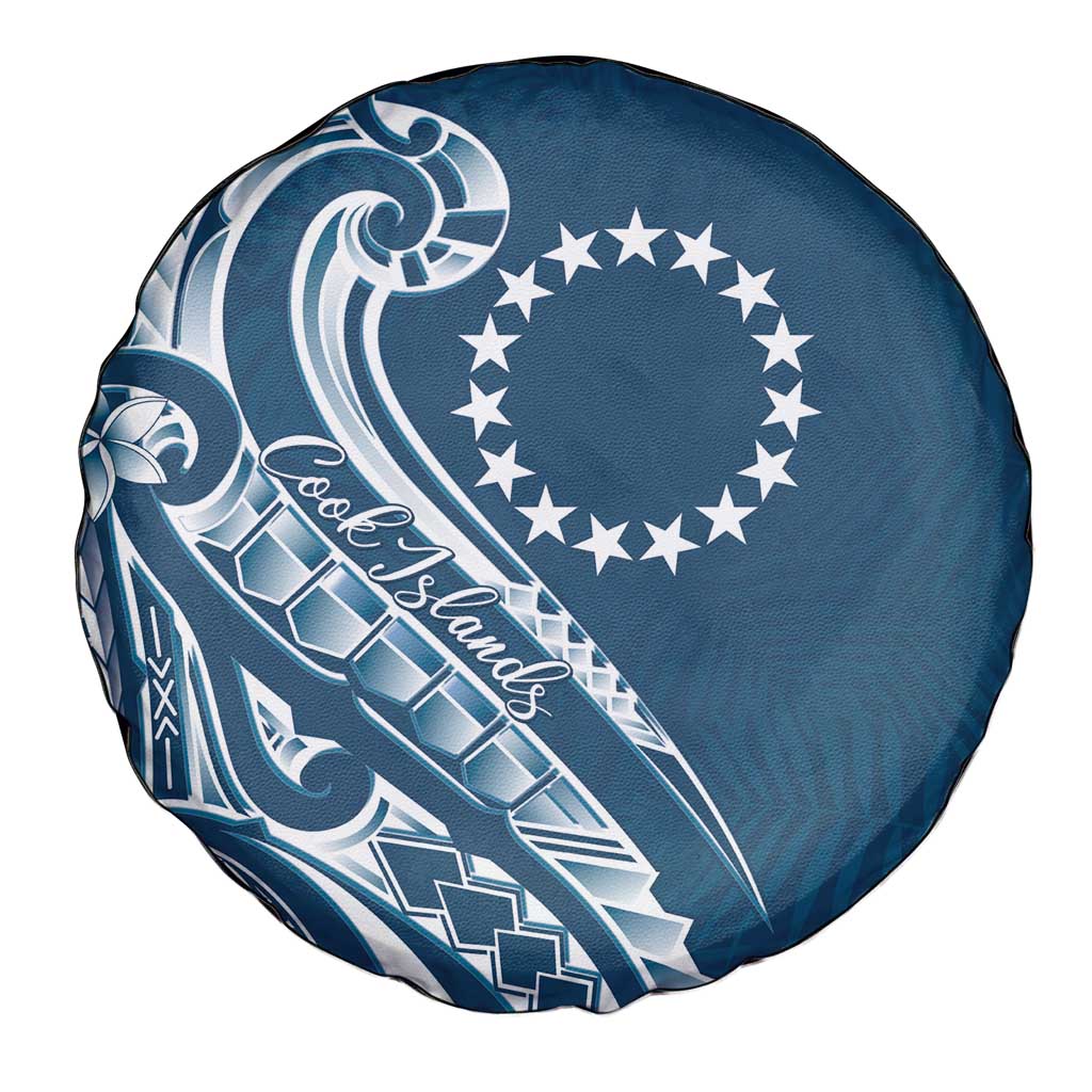 Kia Orana Cook Islands Spare Tire Cover Auika Plumeria Tropical Waves - Polynesian Pride