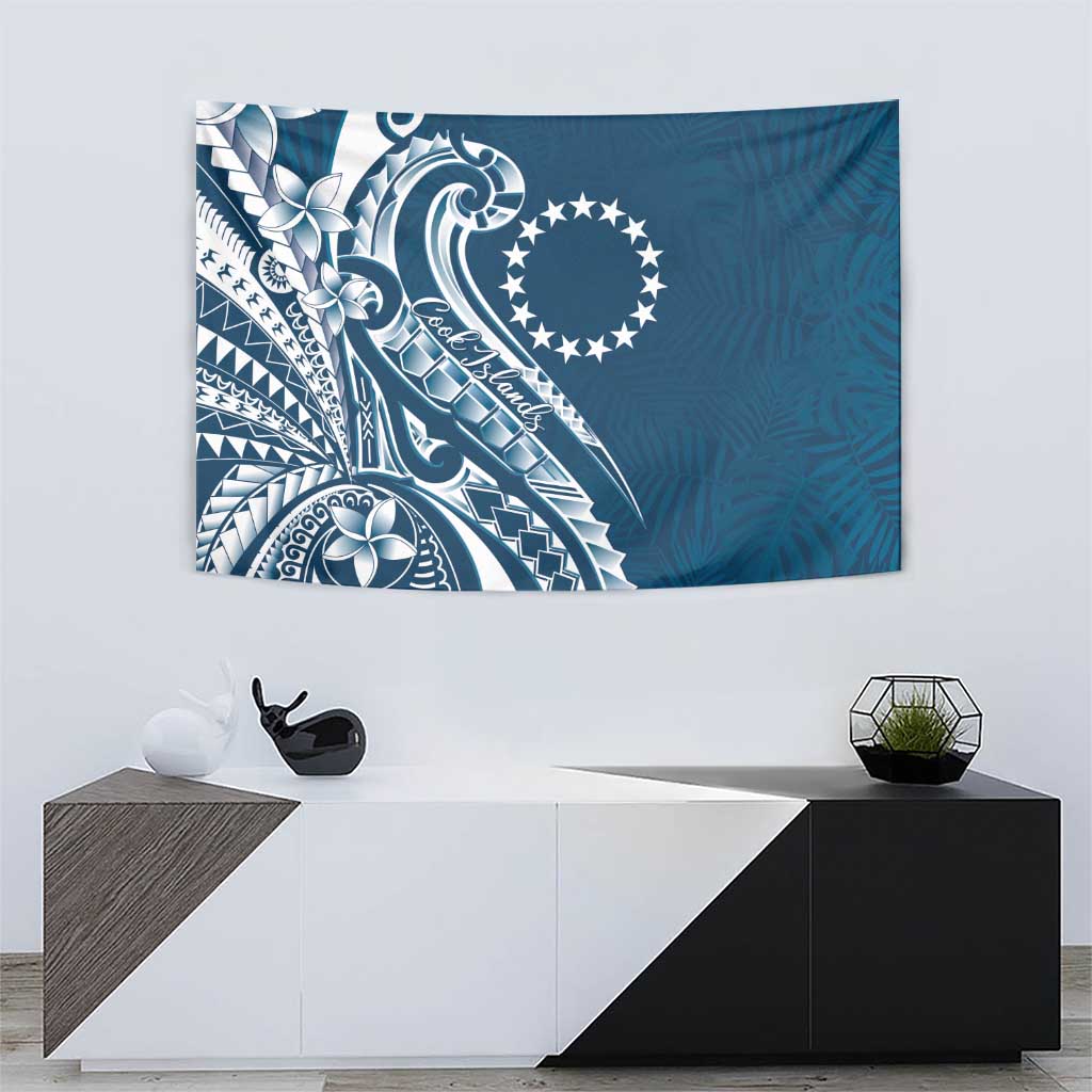 Kia Orana Cook Islands Tapestry Auika Plumeria Tropical Waves - Polynesian Pride