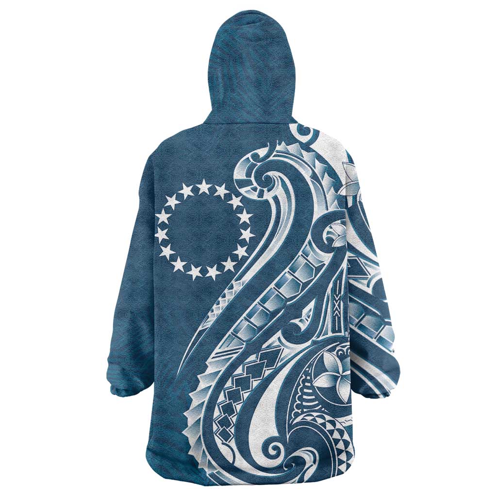 Kia Orana Cook Islands Wearable Blanket Hoodie Auika Plumeria Tropical Waves LT7 - Polynesian Pride