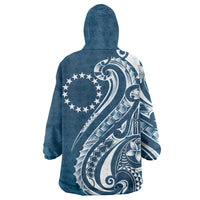 Kia Orana Cook Islands Wearable Blanket Hoodie Auika Plumeria Tropical Waves LT7 - Polynesian Pride