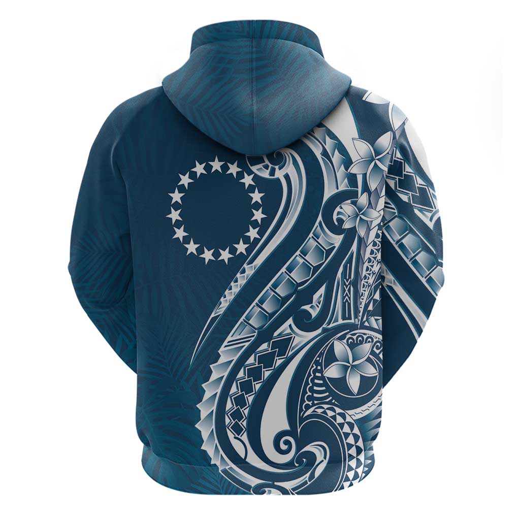 Kia Orana Cook Islands Zip Hoodie Auika Plumeria Tropical Waves - Polynesian Pride