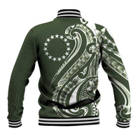 Kia Orana Cook Islands Baseball Jacket Matie Plumeria Tropical Waves - Polynesian Pride