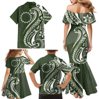 Kia Orana Cook Islands Family Matching Mermaid Dress and Hawaiian Shirt Matie Plumeria Tropical Waves LT7 - Polynesian Pride