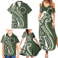 Kia Orana Cook Islands Family Matching Summer Maxi Dress and Hawaiian Shirt Matie Plumeria Tropical Waves LT7 - Polynesian Pride