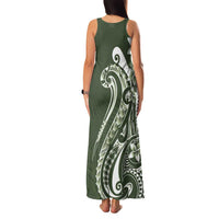 Kia Orana Cook Islands Family Matching Tank Maxi Dress and Hawaiian Shirt Matie Plumeria Tropical Waves LT7 - Polynesian Pride