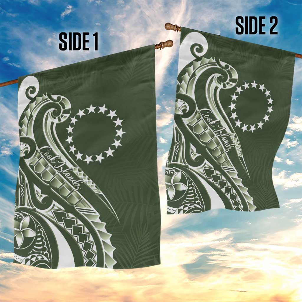 Kia Orana Cook Islands Garden Flag Matie Plumeria Tropical Waves - Polynesian Pride