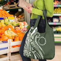 Kia Orana Cook Islands Grocery Bag Matie Plumeria Tropical Waves - Polynesian Pride