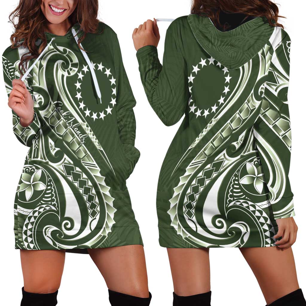 Kia Orana Cook Islands Hoodie Dress Matie Plumeria Tropical Waves LT7 - Polynesian Pride