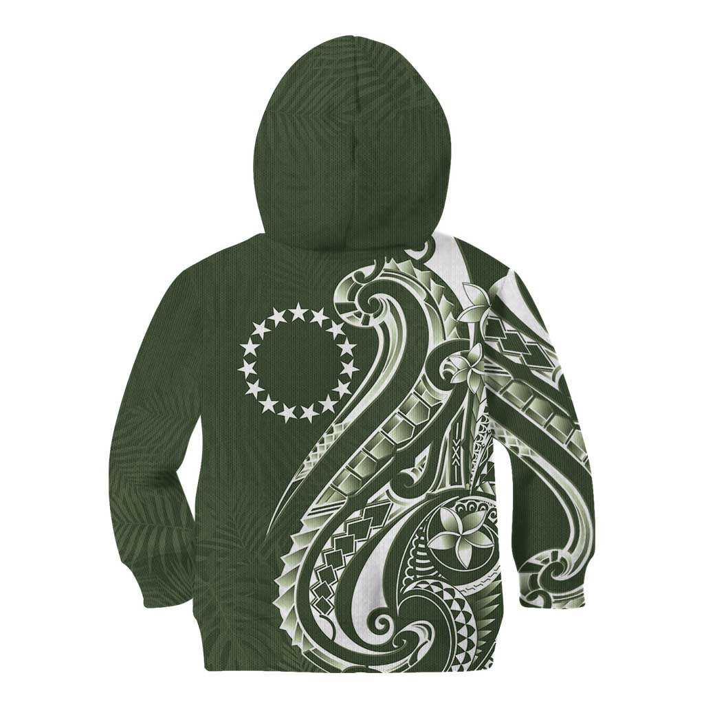 Kia Orana Cook Islands Kid Hoodie Matie Plumeria Tropical Waves - Polynesian Pride