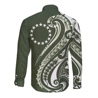 Kia Orana Cook Islands Long Sleeve Button Shirt Matie Plumeria Tropical Waves LT7 - Polynesian Pride