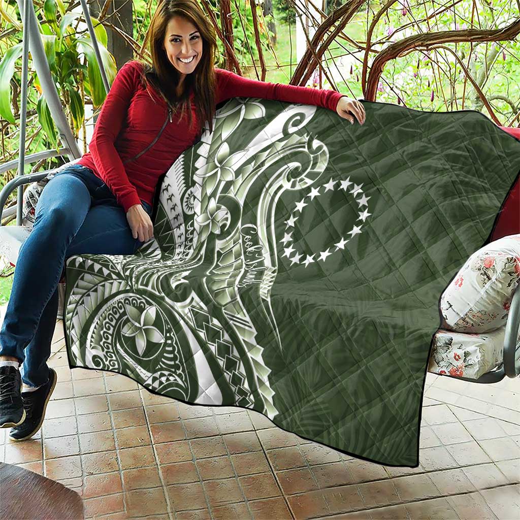 Kia Orana Cook Islands Quilt Matie Plumeria Tropical Waves - Polynesian Pride