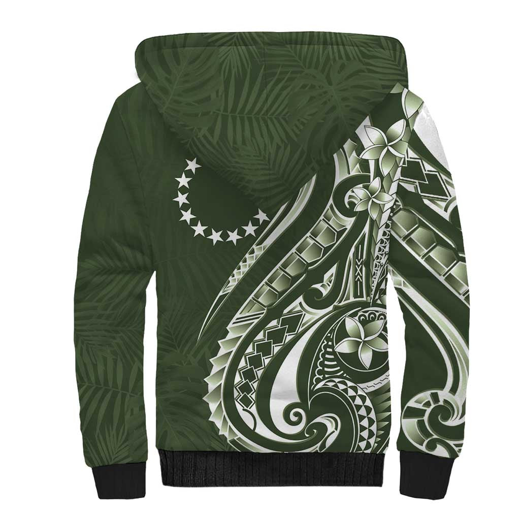 Kia Orana Cook Islands Sherpa Hoodie Matie Plumeria Tropical Waves LT7 - Polynesian Pride