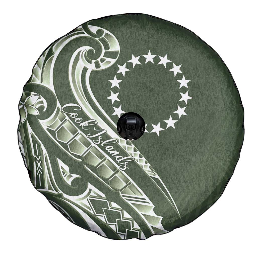 Kia Orana Cook Islands Spare Tire Cover Matie Plumeria Tropical Waves - Polynesian Pride