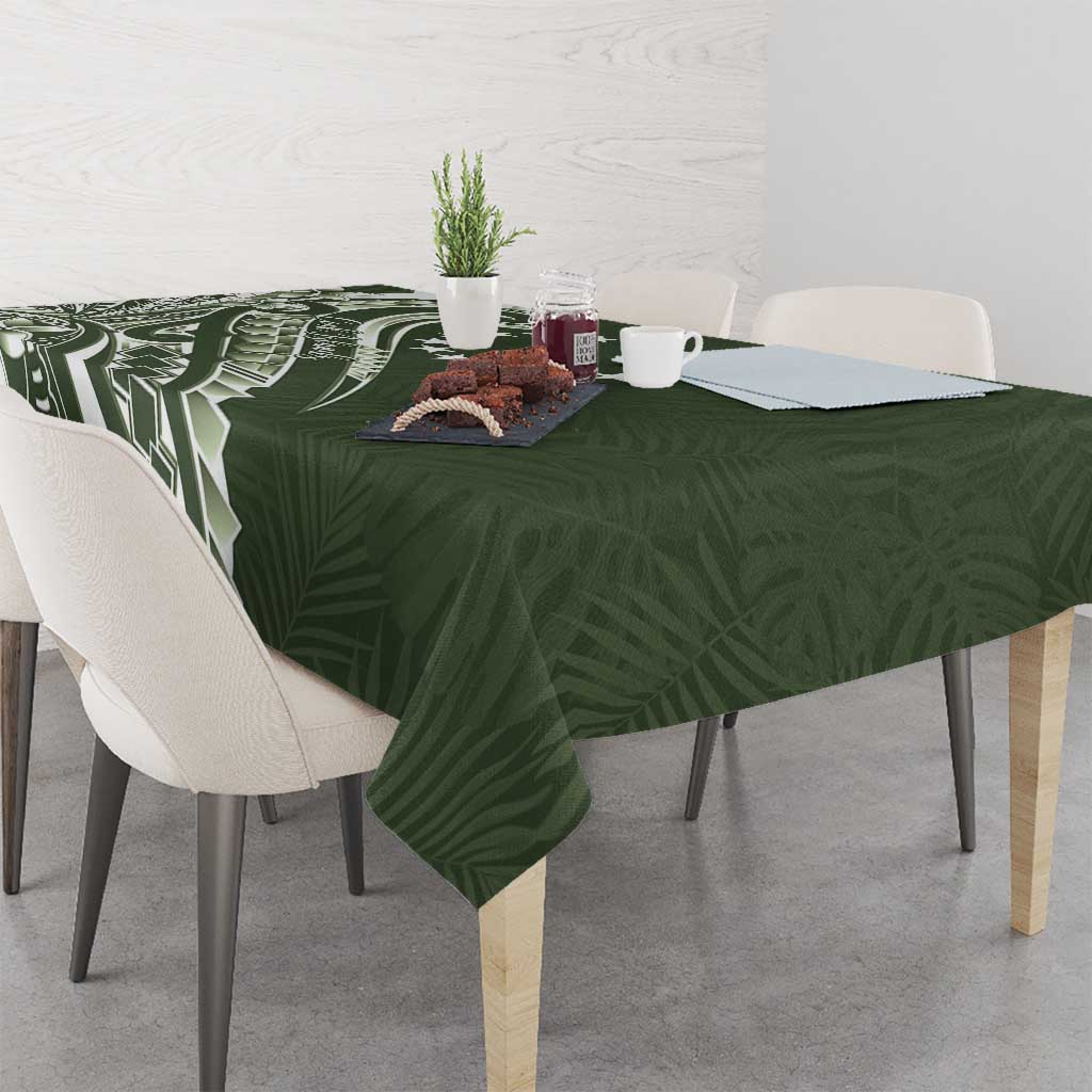 Kia Orana Cook Islands Tablecloth Matie Plumeria Tropical Waves - Polynesian Pride