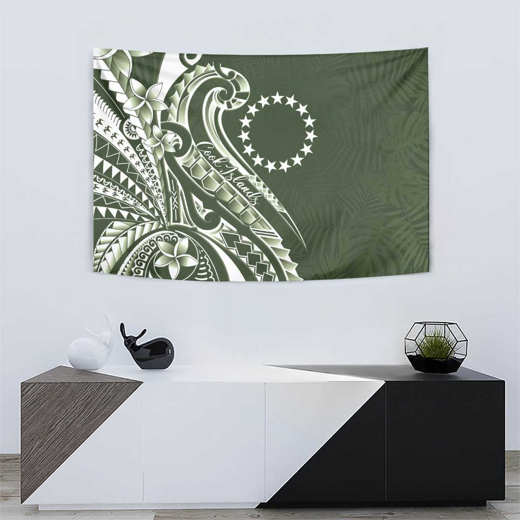 Kia Orana Cook Islands Tapestry Matie Plumeria Tropical Waves - Polynesian Pride
