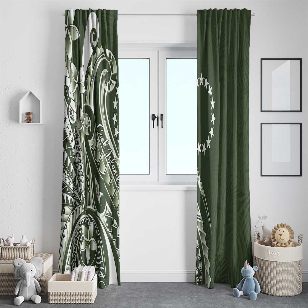 Kia Orana Cook Islands Window Curtain Matie Plumeria Tropical Waves - Polynesian Pride