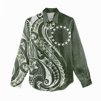 Kia Orana Cook Islands Women Casual Shirt Matie Plumeria Tropical Waves LT7 - Polynesian Pride
