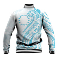Kia Orana Cook Islands Baseball Jacket Moana Plumeria Tropical Waves - Polynesian Pride