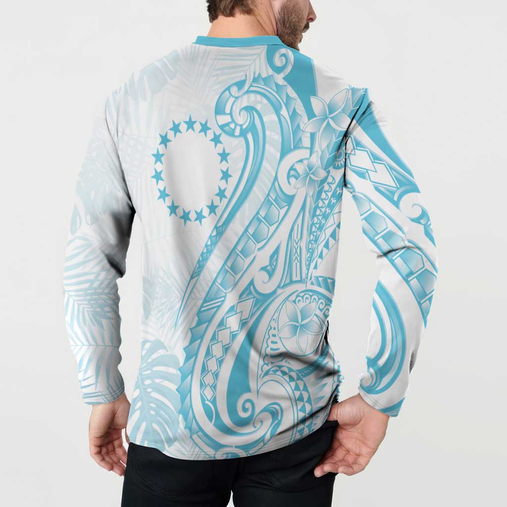 Kia Orana Cook Islands Button Sweatshirt Moana Plumeria Tropical Waves - Polynesian Pride