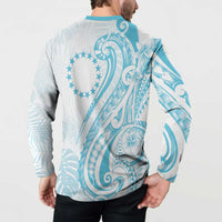 Kia Orana Cook Islands Button Sweatshirt Moana Plumeria Tropical Waves - Polynesian Pride