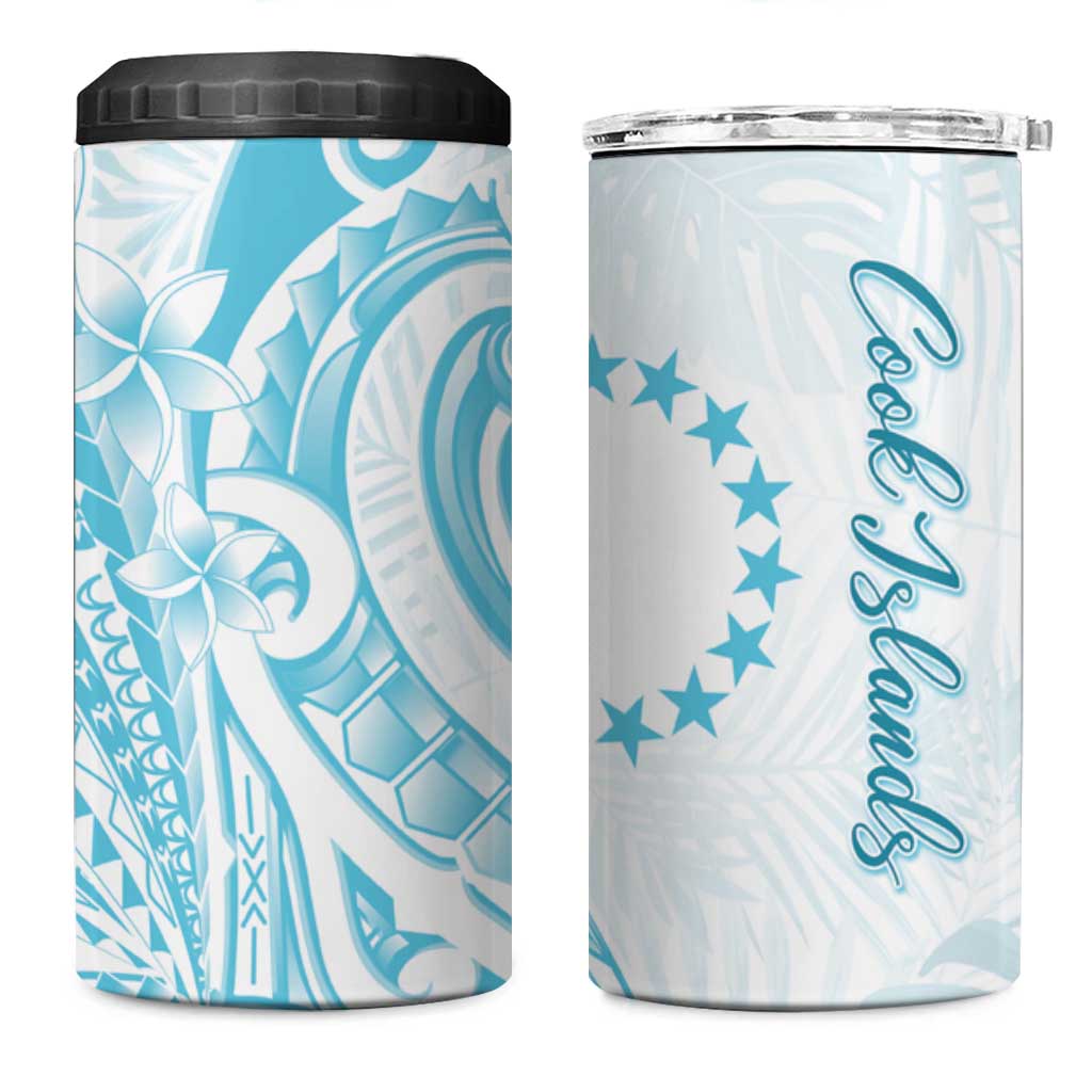 Kia Orana Cook Islands 4 in 1 Can Cooler Tumbler Moana Plumeria Tropical Waves LT7 One Size: 16 oz Turquoise - Polynesian Pride