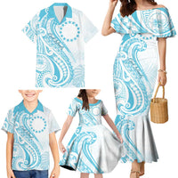 Kia Orana Cook Islands Family Matching Mermaid Dress and Hawaiian Shirt Moana Plumeria Tropical Waves LT7 - Polynesian Pride