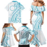 Kia Orana Cook Islands Family Matching Mermaid Dress and Hawaiian Shirt Moana Plumeria Tropical Waves LT7 - Polynesian Pride