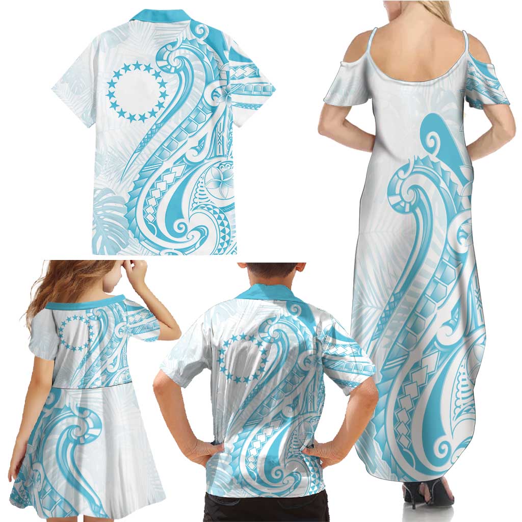 Kia Orana Cook Islands Family Matching Summer Maxi Dress and Hawaiian Shirt Moana Plumeria Tropical Waves LT7 - Polynesian Pride