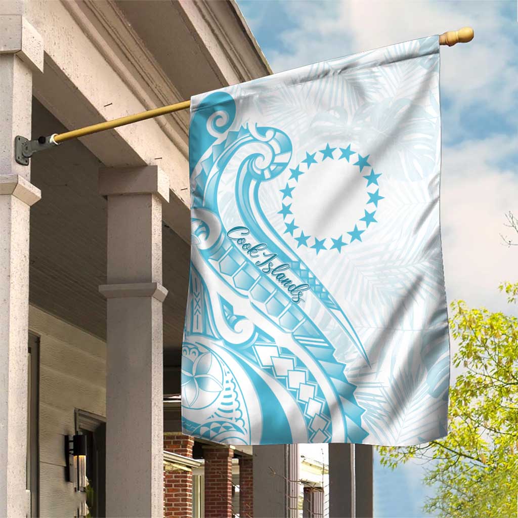 Kia Orana Cook Islands Garden Flag Moana Plumeria Tropical Waves LT7 House Flag Turquoise - Polynesian Pride