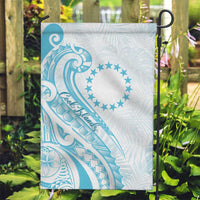 Kia Orana Cook Islands Garden Flag Moana Plumeria Tropical Waves LT7 Garden Flag Turquoise - Polynesian Pride