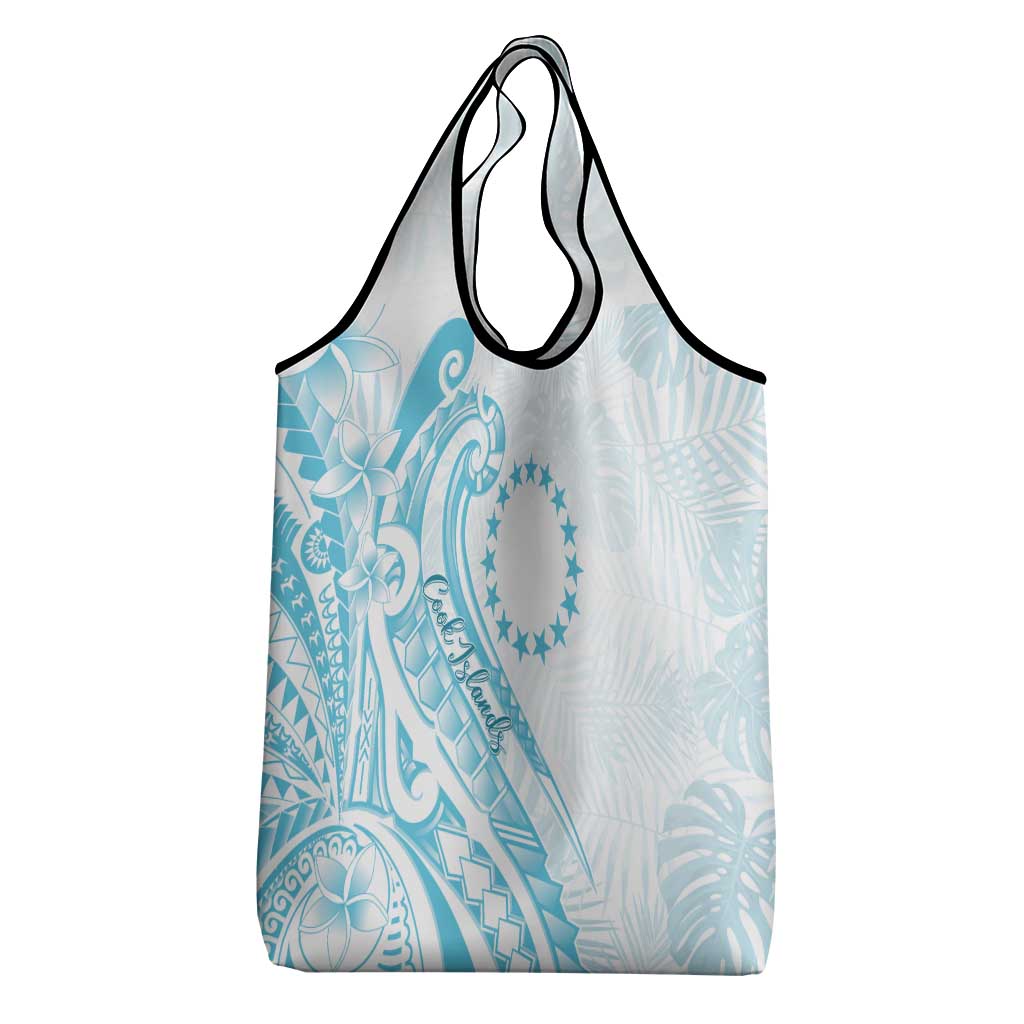 Kia Orana Cook Islands Grocery Bag Moana Plumeria Tropical Waves - Polynesian Pride